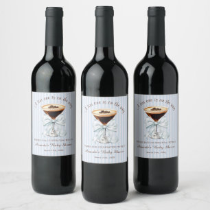 A tini One is on the Way Martini Baby Shower Wine Label