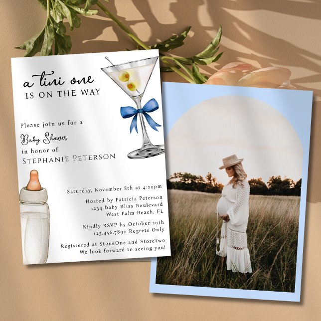 A Tini One Is On The Way Photo Martini Baby Shower Invitation (Creator Uploaded)