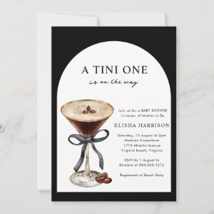 A Tini One Is on the Way QR code Baby Shower Invitation