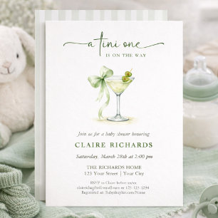 A Tini One Is On The Way Trendy Baby Shower Invitation