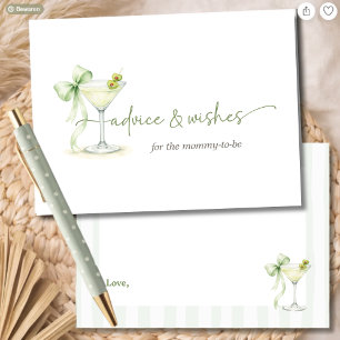 A Tini One Martini Baby Shower Advice For Mum Card