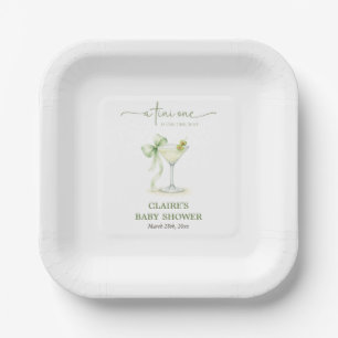 A Tini One Martini Baby Shower Elegant Paper Plate