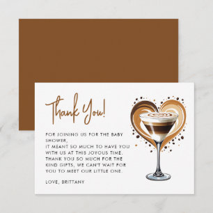 A Tini One Martini Baby Shower Thank You Card