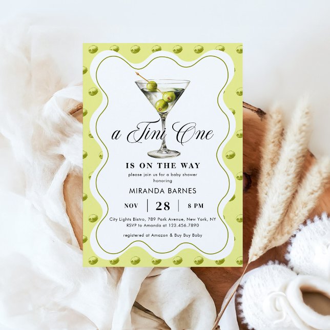 A Tini One Olive Martini Chic Baby Shower Invitation (Creator Uploaded)