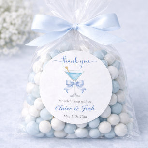 A Tini One On The Way Boy Baby Shower Thank You Classic Round Sticker