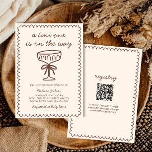A Tini One On The Way Espresso Martini Baby Shower Invitation