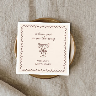 A Tini One On The Way Espresso Martini Baby Shower Napkin
