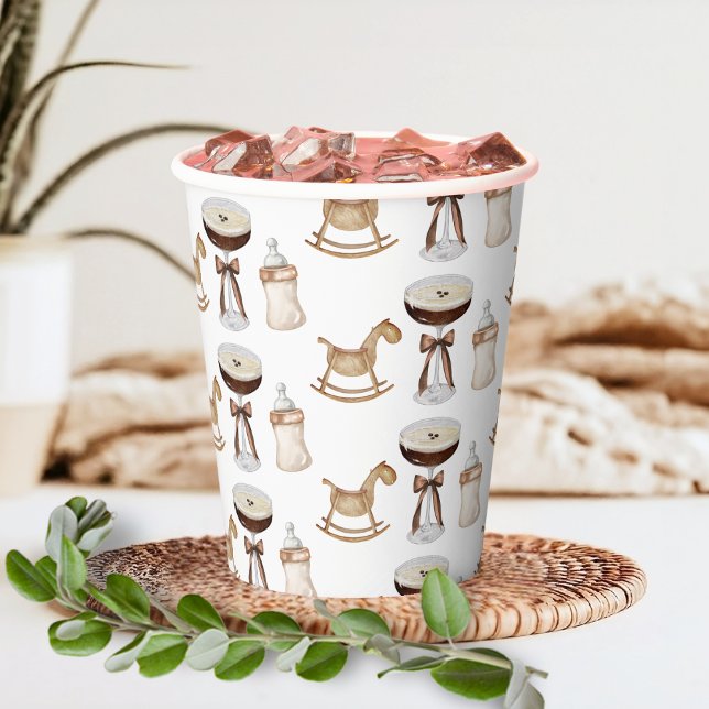 A Tini One On The Way Espresso Martini Baby Shower Paper Cups (Creator Uploaded)