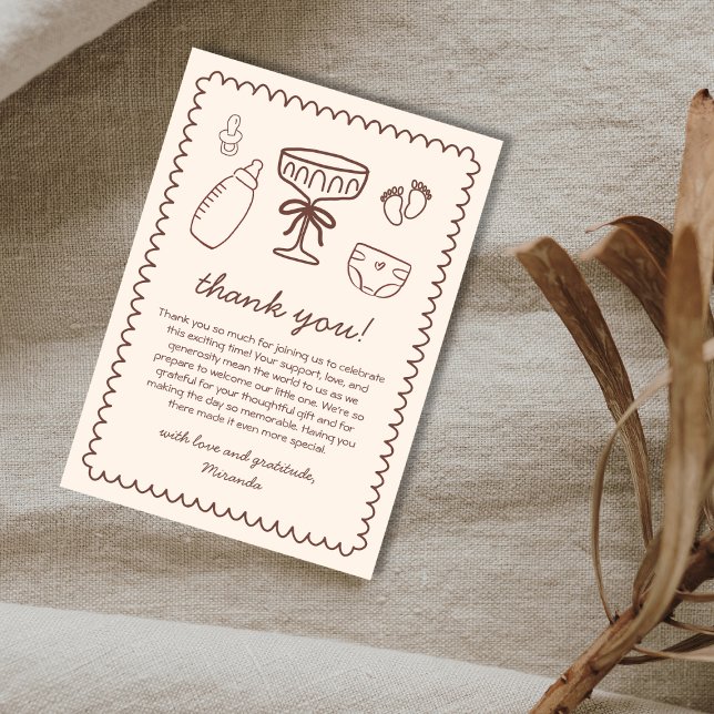 A Tini One On The Way Playful Baby Shower Thank You Card (A Tini One On The Way Playful Baby Shower Thank You Card)