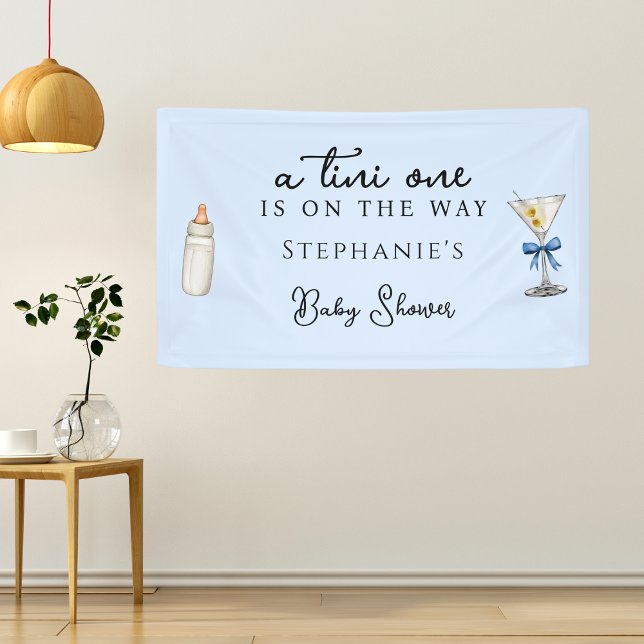 A Tini One One The Way Blue Martini Baby Shower  Banner (Creator Uploaded)