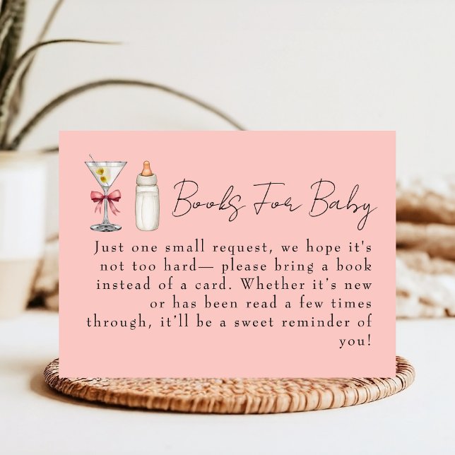 A Tini One Pink Baby Girl Books For Baby Shower Enclosure Card (Creator Uploaded)