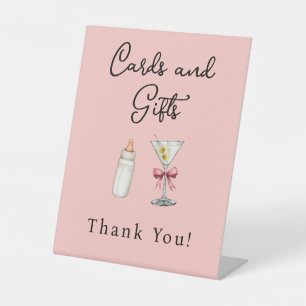 A Tini One Pink Cards & Gifts Martini Baby Shower  Pedestal Sign