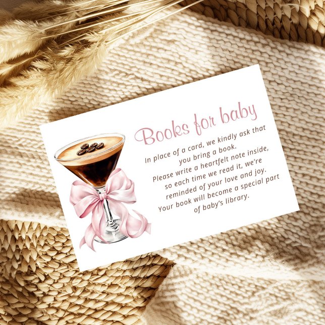 A Tini One Pink Espresso Martini Books for Baby Enclosure Card (A tini one Espresso martini Baby Shower Books for baby Card)