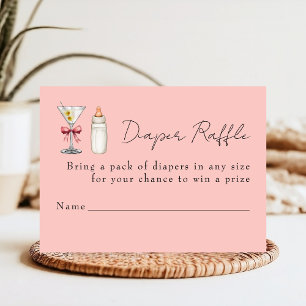 A Tini One Pink Martini Diaper Raffle Baby Shower Enclosure Card