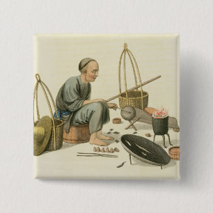 A Tinker, plate 37 from 'The Costume of China', en 15 Cm Square Badge
