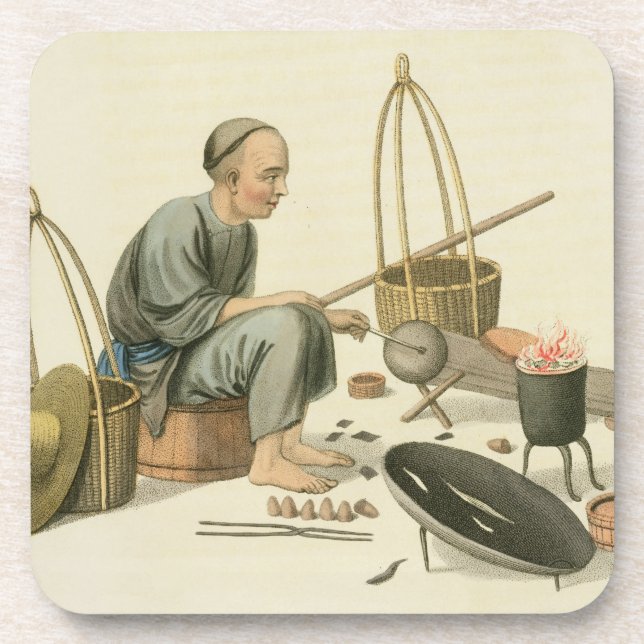 A Tinker, plate 37 from 'The Costume of China', en Coaster (Front)