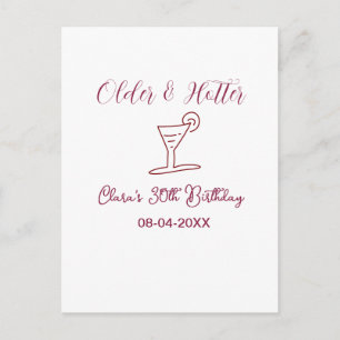a tiny bit older 30th birthday glass brown trendy  postcard