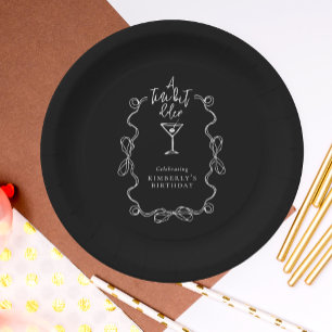 A Tiny Bit Older Black Cocktail Birthday Party  Paper Plate