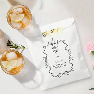 A Tiny Bit Older Black Wavy Border Birthday Party  Favour Bags