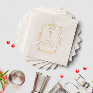 A Tiny Bit Older Hand Drawn Martini Birthday Party Foil Napkins