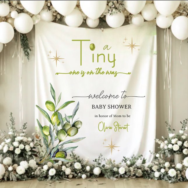 A tiny one is on the way welcome sign tapestry (Creator Uploaded)