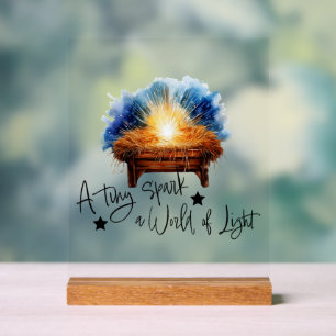 A tiny spark a world of Light manger christmas Acrylic Sign