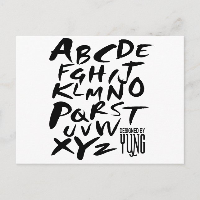 A to Z Alphabetic Letters Postcard (Front)