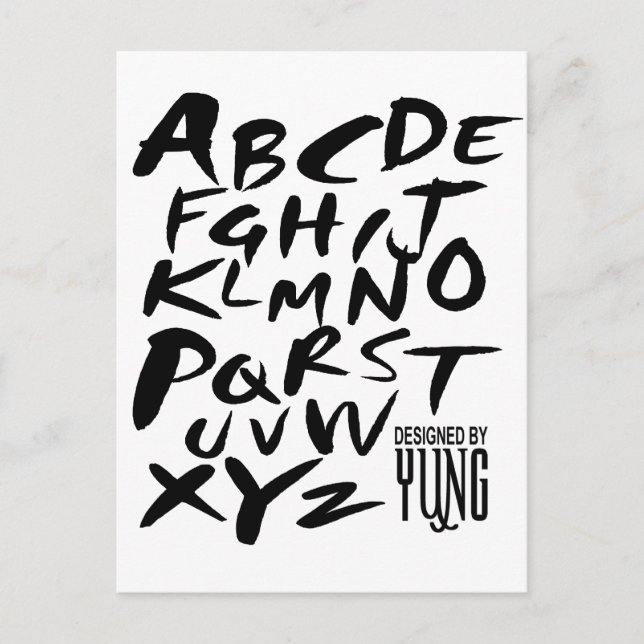 A to Z Alphabetic Letters Postcard (Front)
