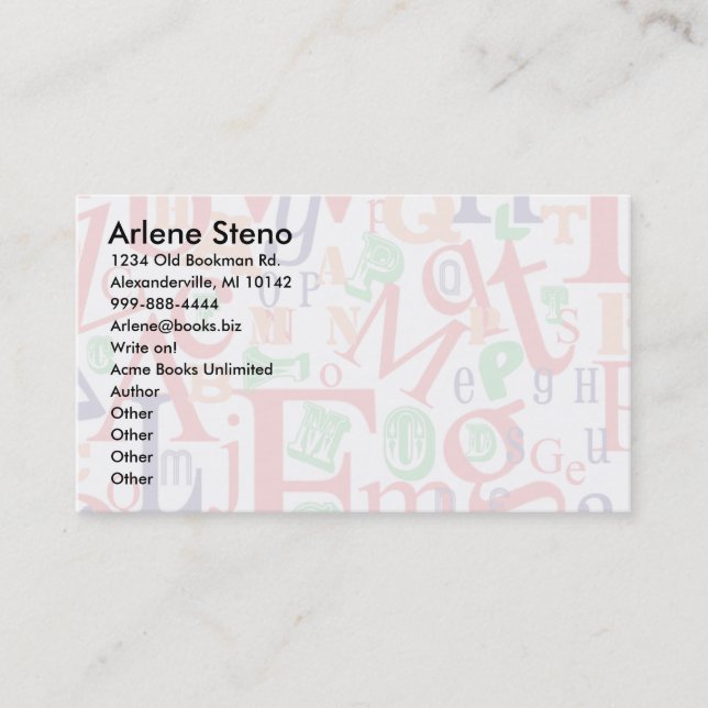 A to Z Business Card (Front)