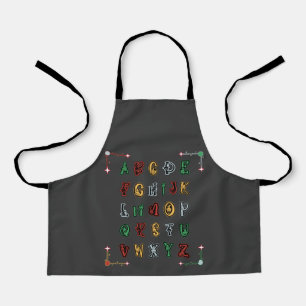 A to Z Cute Halloween Alphabet Capital Letters ABC Apron