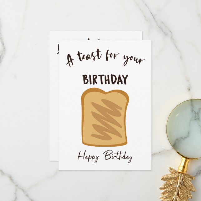 A Toast For Your Birthday  Thank You Card (Front/Back In Situ)