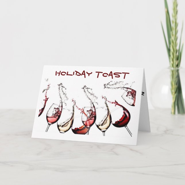 **A TOAST OF WINE FOR HOLIDAY CHEER** CARD (Front)