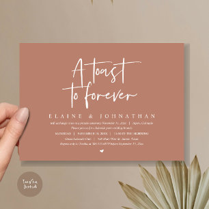 A Toast To Forever, Wedding Elopement Brunch Party Invitation