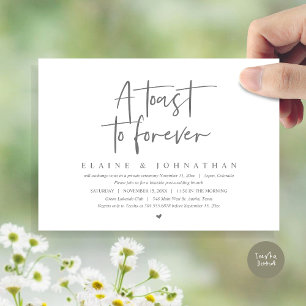A Toast To Forever, Wedding Elopement Brunch Party Invitation