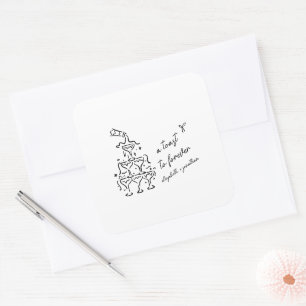 A Toast to Forever Wedding Square Sticker