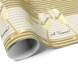 A Toast to the Bride and Groom Wedding | DIY Text Wrapping Paper<br><div class="desc">Elegant Gold Wedding Gift Wrap with gold hearts and champagne glasses. Will also works great for an anniversary, birthday, engagement, special occasion, any event, etc... just by changing the wording. ⭐This Product is 100% Customisable. Graphics and / or text can be added, deleted, moved, resized, changed around, rotated, etc... 99%...</div>