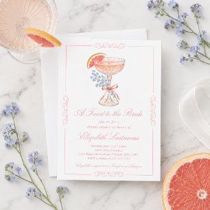 A Toast to the Bride Grapefruit Champagne Invitation