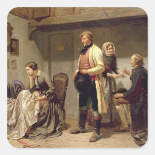 A toast to the engaged couple square sticker