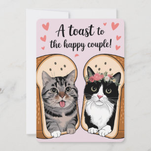 A Toast To The Happy Couple Funny Cat Wedding Holiday Card