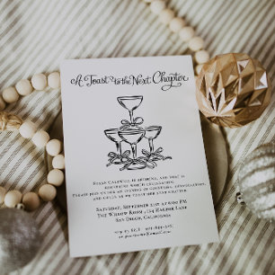 A Toast to the Next Chapter Elegant Retirement Invitation