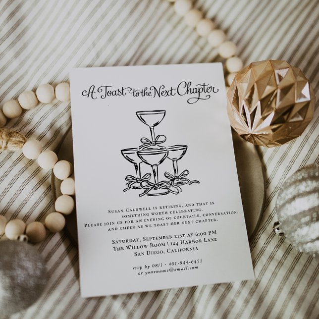 A Toast to the Next Chapter | Elegant Retirement  Invitation (Creator Uploaded)