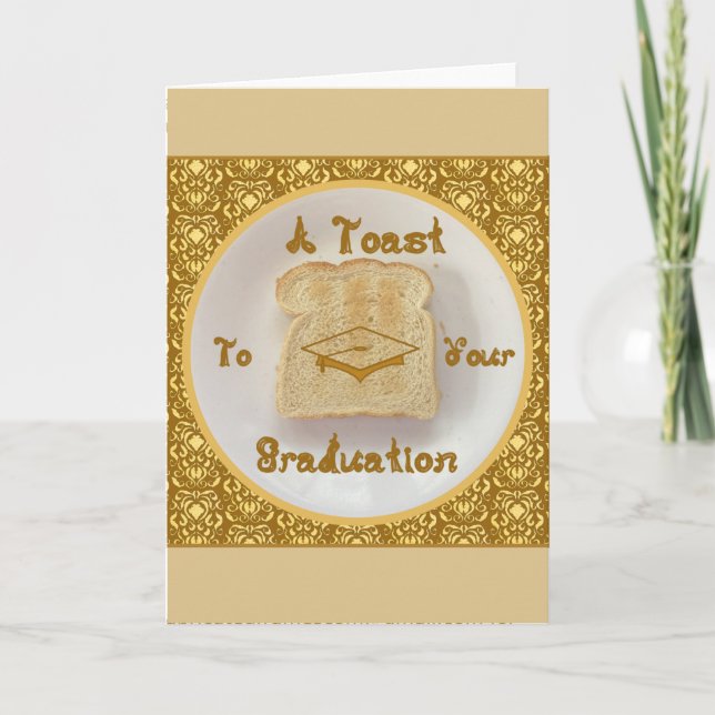 A Toast To Your Graduation Fabric Font Damask Card (Front)