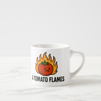 a tomato flames espresso cup