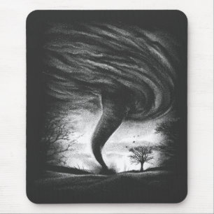 a tornado on a road in srealistic style mouse pad