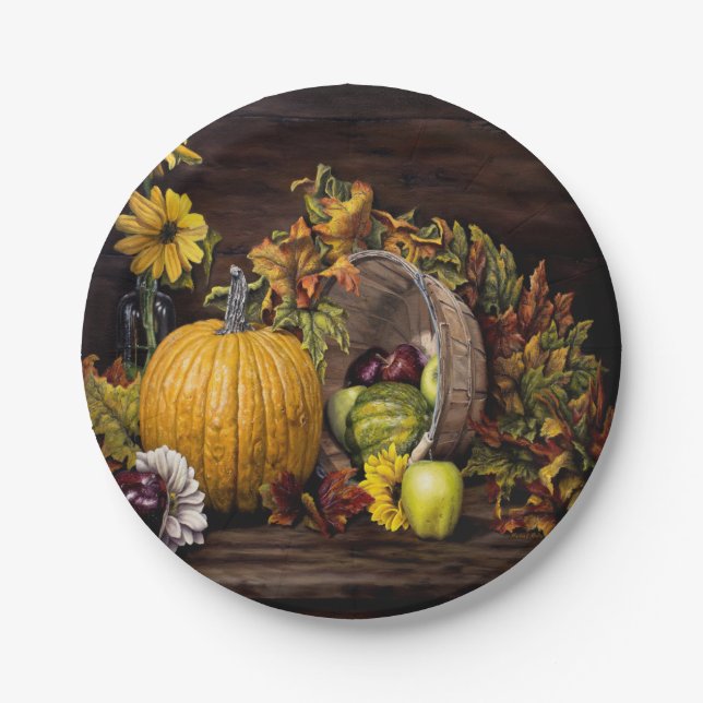 A Touch of Autumn Paper Plates 7" (Front)
