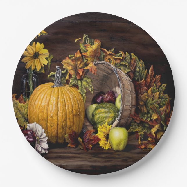 A Touch of Autumn Paper Plates 9" (Front)