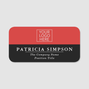 A Touch Of Glamour & Femininity Tomato Red & Black Name Tag