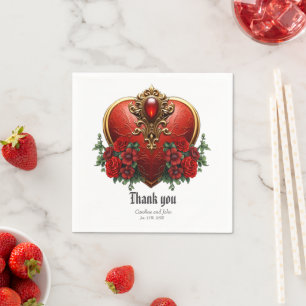 A touch of gothic, hearts and eternal connection. napkin