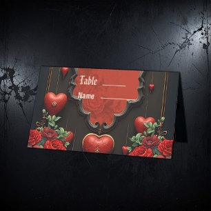 A touch of gothic, hearts and eternal connection.  place card