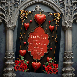 A touch of gothic, hearts and eternal connection. save the date